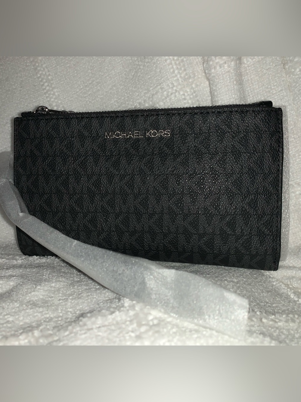 Michael Kors Black Logo-Print Wristlet